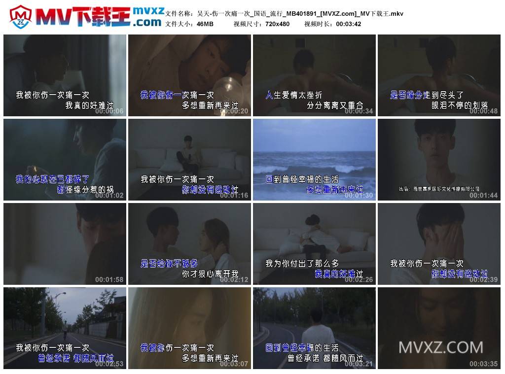 吴天-伤一次痛一次_国语_流行_MB401891